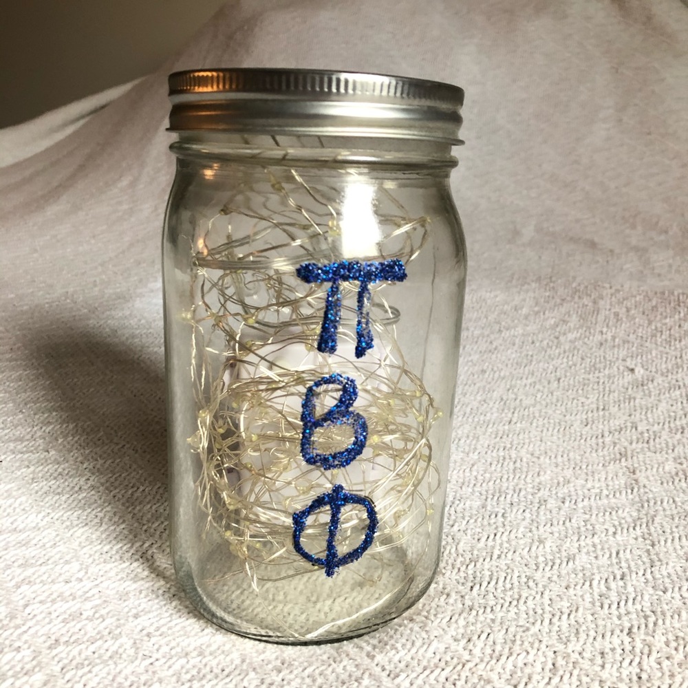 Mason Jar Pi Beta Phi Twinkle Lights